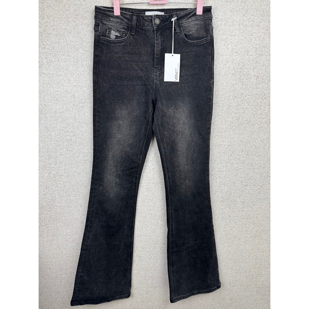 Vervet by Flying Monkey High Rise Flare Jeans — Size 28 — Washed Black